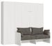 Armoire lit 140x190 cm avec canapé et colonne de rangement bois blanc Kanto - Photo n°1