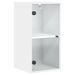 Armoire murale avec portes en verre blanc 35x37x68,5 cm - Photo n°1