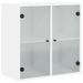 Armoire murale avec portes en verre blanc 68x37x68,5 cm - Photo n°1