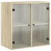 Armoire murale avec portes en verre chêne sonoma 68x37x68,5 cm - Photo n°1