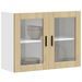 Armoire murale de cuisine et porte en verre Porto chêne sonoma - Photo n°1