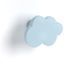 Armoire penderie blanc avec miroir et pieds bois clair et patère nuage bleu - Photo n°2