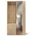 Armoire penderie d'entrée VEMIRO 100 cm - Chêne artisan et miroir - Photo n°1