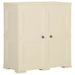 Armoire plastique 79x43x85,5 cm design de bois blanc angora - Photo n°1