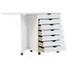 Armoire roulante avec bureau MOSS blanc bois de pin solide - Photo n°3