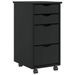 Armoire roulante avec tiroirs MOSS noir bois de pin solide - Photo n°1