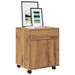 Armoire roulante chêne artisanal 45x38x54 cm bois d'ingénierie - Photo n°1