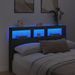 Armoire tête de lit avec LED noir 160x17x102 cm - Photo n°4