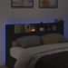 Armoire tête de lit avec LED noir 180x16,5x103,5 cm - Photo n°4