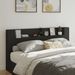 Armoire tête de lit avec LED noir 200x16,5x103,5 cm - Photo n°1