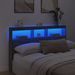 Armoire tête de lit avec LED sonoma gris 160x17x102 cm - Photo n°4