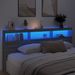 Armoire tête de lit avec LED sonoma gris 220x17x102 cm - Photo n°4