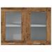 Armoire verre suspendue vieux bois 80x31x60cm bois ingénierie - Photo n°4