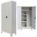 Armoire verrouillable avec 2 portes Acier 90 x 40 x 180 cm Gris - Photo n°2