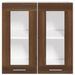 Armoire vitrée suspendue Chêne brun 60x31x60 cm Bois ingénierie - Photo n°3