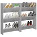 Armoires à chaussures murales 2 pcs Gris béton 60x18x90 cm - Photo n°1