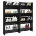 Armoires à chaussures murales 4 pcs Noir brillant 60x18x60 cm - Photo n°1