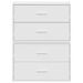 Armoires avec 2 tiroirs 2pcs blanc 60x31x40cm bois d'ingénierie - Photo n°4