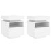 Armoires de chevet avec lumières LED 2 pcs blanc 40x39x48,5 cm - Photo n°1