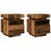 Armoires de chevet et lumières LED 2pcs vieux bois 40x39x48,5cm - Photo n°3