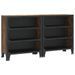 Armoires de rangement 2 pcs Marron 72x36x82 cm Métal et MDF - Photo n°2