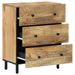 Armoires latérales 2pcs noir 60x33x75cm bois massif de manguier - Photo n°2