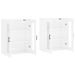 Armoires murales 2 pcs blanc brillant bois d'ingénierie - Photo n°4