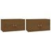 Armoires murales 2pcs Marron miel 60x30x30cm Bois de pin massif - Photo n°2