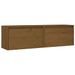 Armoires murales 2pcs Marron miel 60x30x35cm Bois de pin massif - Photo n°2