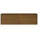 Armoires murales 2pcs Marron miel 60x30x35cm Bois de pin massif - Photo n°5