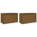 Armoires murales 2pcs Marron miel 60x30x35cm Bois de pin massif - Photo n°6