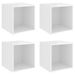 Armoires murales 4 pcs Blanc brillant 37x37x37 cm - Photo n°1