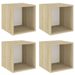 Armoires murales 4 pcs Blanc/chêne Sonoma 37x37x37 cm - Photo n°1