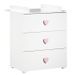 BABY PRICE New Basic Commode a langer 3 tiroirs - Boutons Coeur Rose - Photo n°1