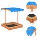 Bac à sable avec toit ouvrant Bois de sapin Bleu UV50 - Photo n°2