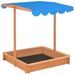 Bac à sable avec toit ouvrant Bois de sapin Bleu UV50 - Photo n°3