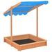 Bac à sable avec toit ouvrant Bois de sapin Bleu UV50 - Photo n°5
