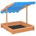 Bac à sable avec toit réglable Bois de sapin 115x115x115 cm - Photo n°4