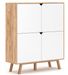 Bahut 4 portes blanc et naturel Zatoka 120 cm - Photo n°1