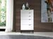 Chiffonnier moderne 5 tiroirs en bois laqué blanc et acier noir Valina 120 cm - Photo n°3