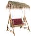 Balancelle 2 places feuilles de palmier et coussin 202cm Bambou 4 - Photo n°1