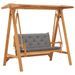 Balancelle avec coussin gris 170 cm Bois de teck solide - Photo n°1