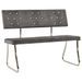 Banc 110 cm Gris clair Velours - Photo n°1