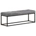 Banc 122 cm Gris Cuir véritable - Photo n°1
