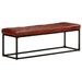 Banc 122 cm Marron foncé Cuir véritable - Photo n°1