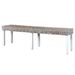 Banc 160 cm Blanc Rotin naturel kubu et bois de manguier massif - Photo n°4