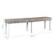 Banc 160 cm Blanc Rotin naturel kubu et bois de manguier massif - Photo n°6