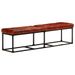 Banc 163 cm Marron foncé Cuir véritable - Photo n°1