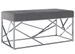 Banc 2 places velours gris et acier inoxydable Bouki 97 cm - Photo n°1