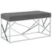 Banc 97 cm Gris foncé Tissu de velours et acier inoxydable - Photo n°1